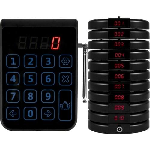 Restaurant Wireless Paging System 10*Coaster Pagers for Food Truck Clinic
