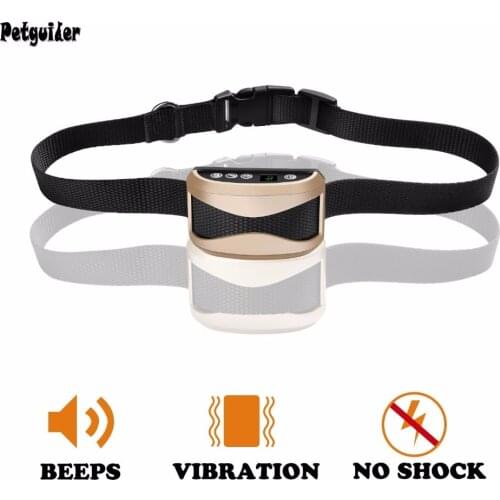 No Shock Dog Anti Bark Collar Harmless Waterproof Rechargeable Sound Vibration Pet Dog Training Collar Bark Stop