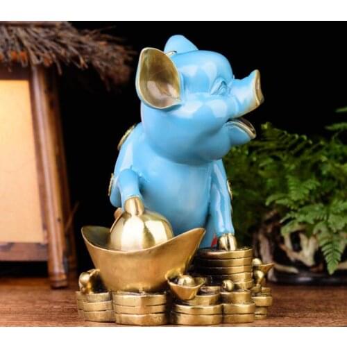 Bronze copper mineral pigment auspicious beast treasure wealth plutus Pig