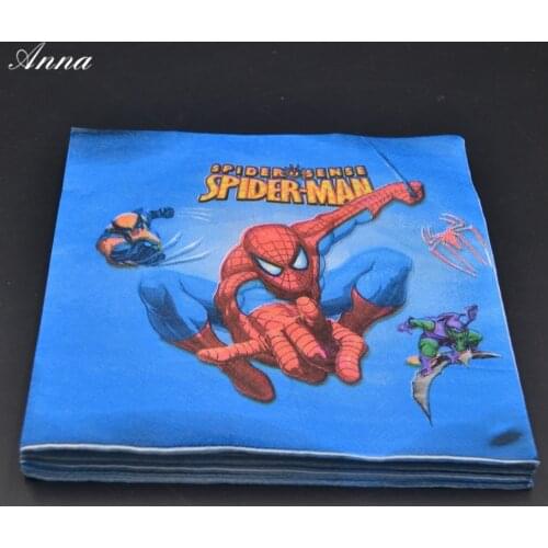 Disney Spiderman Party Supplies Paper Napkin Birthday Party Decoration Spiderman Party Supplies for kids