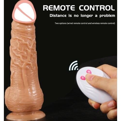Remote Automatic Telescopic Realistic Suction Cup Dildo Vibrator Adult Women Masturbation Big Penis Dick Female Sex Toys Anal