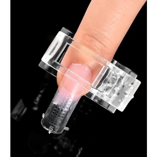 1 Pc Finger Extension Quick Building Mold Tips Nail Dual Forms Nail Tips Clip Cream Mix Spatula Spoon Stick Nail Art Tool