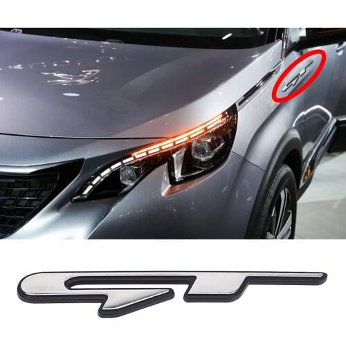 GT Line Logo Emblme 3D Stereo Sticker For Peugeot 206 207 208 301 308 2008 CRZ 3008 Rear Window Trunk Car Tuning Accessories