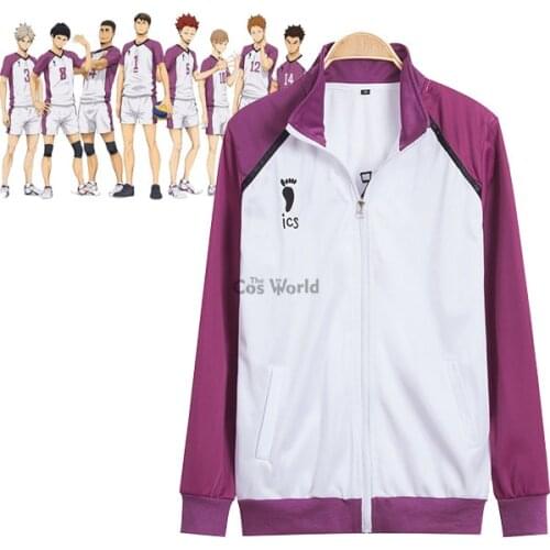 Haikyuu Shiratorizawa Academy High School Uniform Coat Jacket Pants Sportswear Volleyball Jerseys Anime Cosplay Costumes