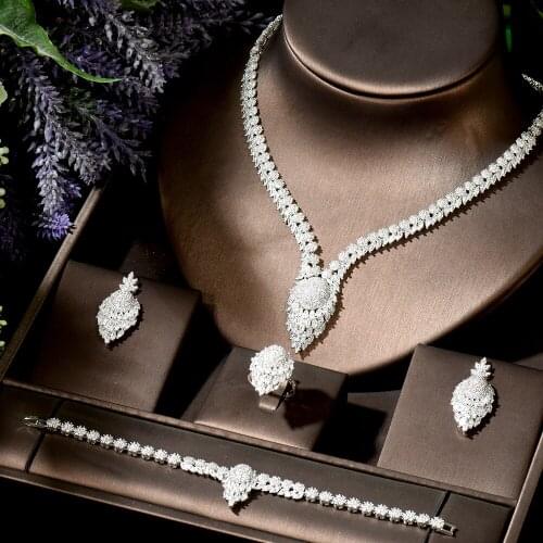 HIBRIDE Famous Balls Luxury Nigerian Dubai Jewelry Sets For Women Cubic Zircon Wedding Bridal Jewelry Sets 2021bijoux N-1846