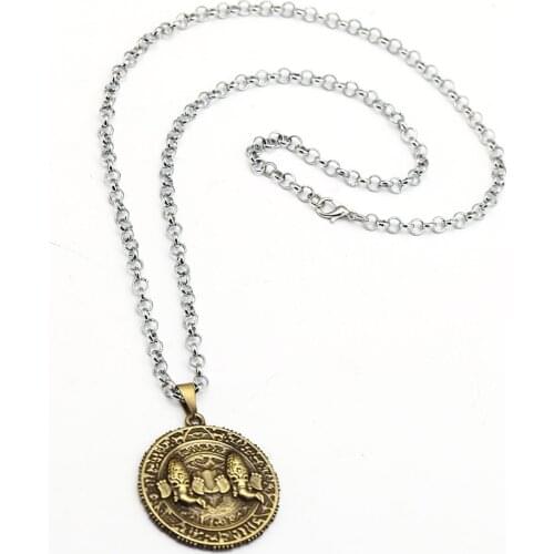 Game Jewelry PS4 Uncharted 4 Necklace A Thiefs End Metal Pendant Choker Gold Coin Vintage Collar Accessory Gift Steampunk