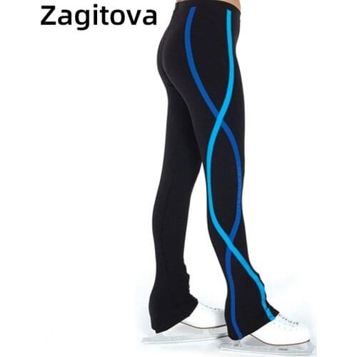 Customized Figure Skating pants long trousers Training Competition Patinaje Ice Skating Warm Fleece Gymnastics for Girl Women