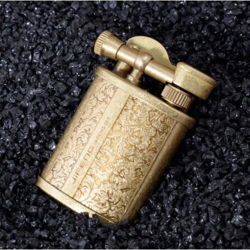 JIFENG Retro Pure Copper Men Smoking lighter；Windproof Tobacco Cigarette Kerosene Lighter ；Cigar Military oil Lighter