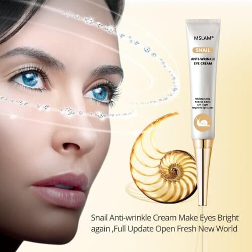 MSLAM Snail Anti-Wrinkle Eye Cream Improve Fine Lines Remove Eye Bags Anti Aging Moisturizing Primer Lifting Firming Eye Cream