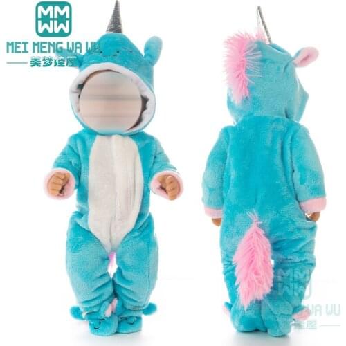 Doll Clothes Plush crawl suit Pink, blue, purple, rose red for 17inch 43cm toy new born doll baby