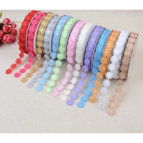 5yards/lot 18mm Small Daisy Printed Ribbons for Decoration Hairbow DIY Supplies Bouquet Packing Clothing Accessories Lace Ribbon