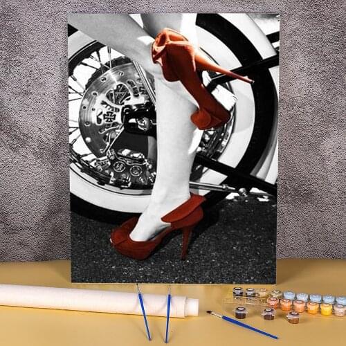 Woman Red And Black DIY Paint By Numbers Kit Oil Paints 40*50 Boards By Numbers Wall Decoration For Kids Wall Art Handiwork