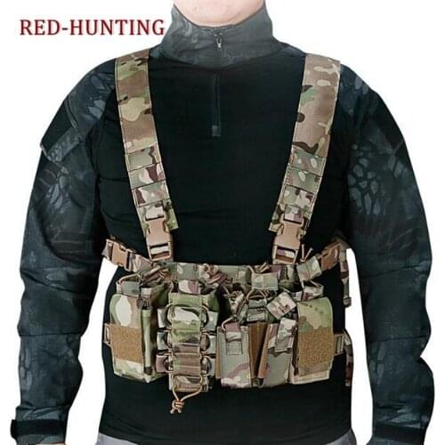 2020 Newly Carrier Chest Vest Tactical Chest Rig Airsoft Hunting Vest Light Weight Tactical Vest Molle Pouch Holder for M4 M16