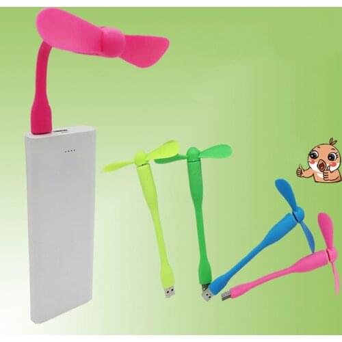 2021 New Wholesale Flexible Mini Bendable USB Fan Power Bank Laptop PC AC Charger Portable Hand Fan Computer Summer Gadget