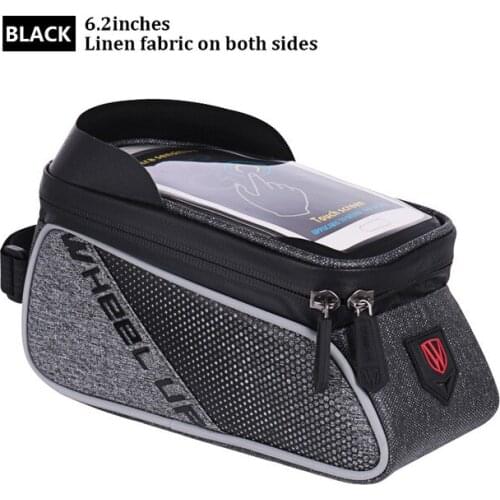 WHEEL UP MTB Road Bicycle Bike Bags Rainproof Touch Screen Cycling Top Front Tube Frame Bags 6.0 Phone Case Bike Accessories
