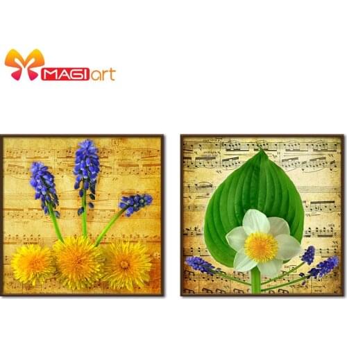 Cross stitch kits Embroidery needlework sets 11CT water soluble canvas patterns 14CT Mordern style Flower combination-NCMF125