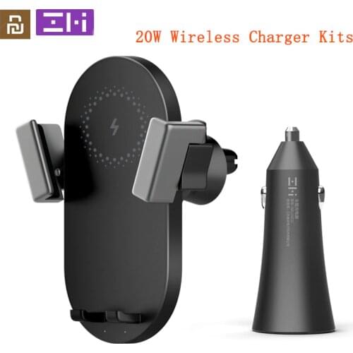 Youpin ZMI Kits 20W Max Qi Wireless Car Charger WCJ10 Fast Charging Car Phone Holder 360 Degree For iPhone Xiaomi Mi 9 Samsung P