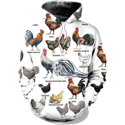 Tessffel animal chicken bird MenWomen HipHop Sweatshirts Autumn Hoody Pullover Tracksuits Casual Crewneck fit colorful Style-6