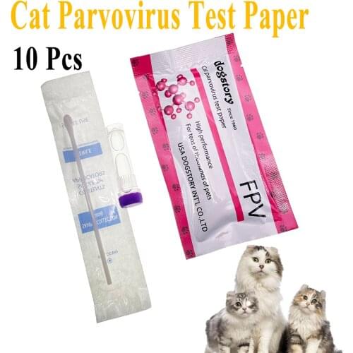 10PCS Disposable Pet FPV Cat Parvovirus Test Paper Feline Rapid Accurate Test Strip Clinic Home Use For Persian Garfield Sphinx