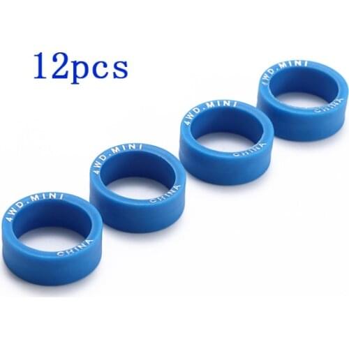 12 Pieces Medium Diameter Lettering Rubber Tires Tyre for 1/32 Scale Tamiya Mini 4WD Car Model Spare Parts