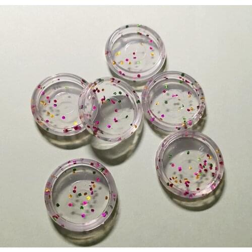 50PCS Flash Point Binding Rings Transparent Binding Disc Plastic Round Discs Button Binder Accessories Mushroom Hole Book Buckle
