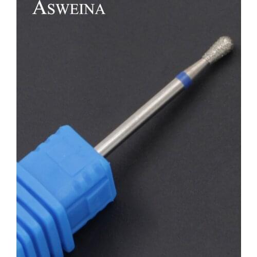 ASWEINA 1Pcs Round Top Diamond Rotate Burrs Electric Nail Drill Bits Nail Art Accessory Milling Cutter Nail File Foot Care Tool