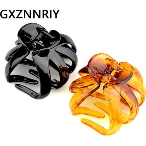 8cm Big Hair Claw Clip for Women Accessories Black Crab Brown Claws Clips Hairclip Hairpins Clamp Plastic Fashion Lady Headwear