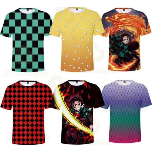 Demon Slayer T Shirt Men Tshirt Funny 3d Printed T-shirt Hip Hop Mens Short Sleeve Clothing Casual O Neck Streetwear Top