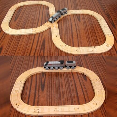 Children Track Toy Train Track Set Train Puzzle Toy Track Childrens Toys Gift Entry-level Wooden Compatible Train Wood P134