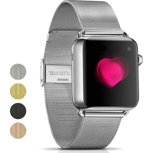 Milanese Watchband for Apple Watch 38mm 42mm Stainless Steel Gold Women Men Replacement Bracelet Band Strap for iwatch 1 2 3