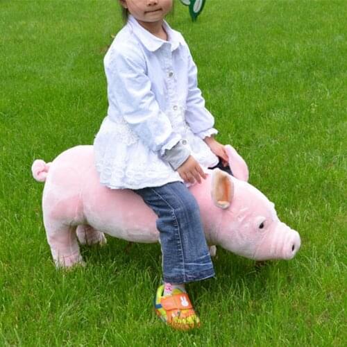 Fancytrader Ride on Pig Plush Toy Emulated Pigs Animals Kids Doll Could Load 50kg on the Back