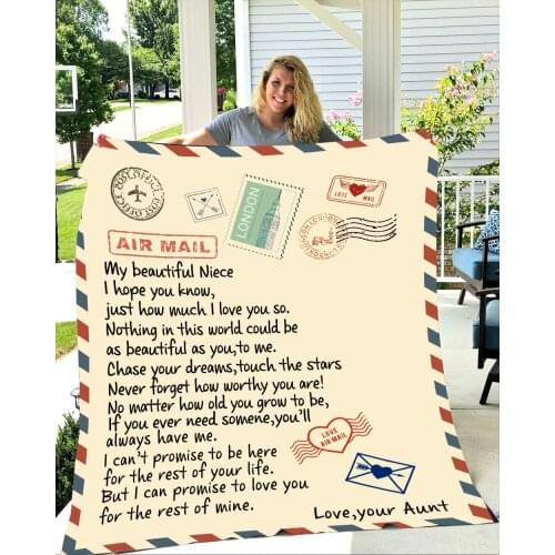 To My Beautiful Niece 3d printed fleece blanket for Beds Hiking Picnic Thick Quilt Fashionable Bedspread Sherpa Throw Blanket 01