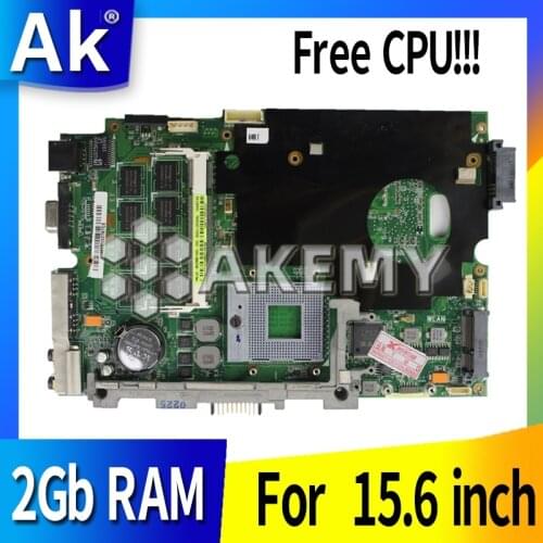 Free CPU!!! laptop motherboard W/ 2GB RAM For Asus K50IJ K60IJ X5DIJ laptop 15.6 inch " Mainboard motherboard