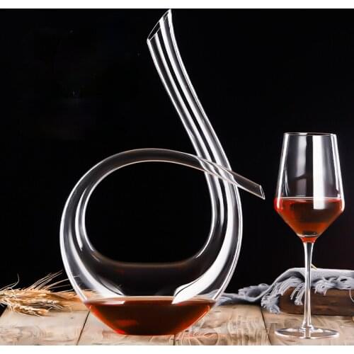 Crystal High Grade 1500ml 6-shaped Wine Decanter Gift Box Harp Swan Decanter Creative Wine Separator Home Bar Tools