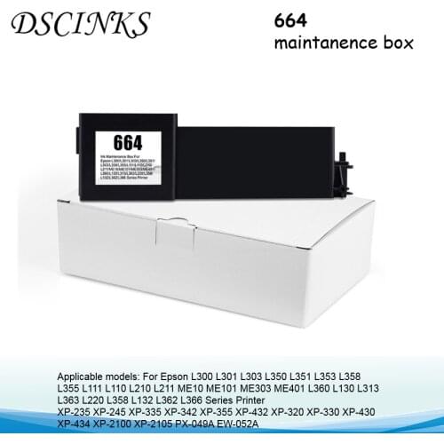 664 maintenance box for Epson L111 L110 L210 L211 L300 L301 L303 L350 L351 L353 L358 L355 ME10 ME101 ME303 ME401 Waste ink tank