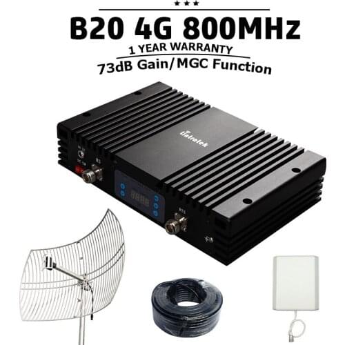 Lintratek B20 4G LTE 800mhz 73dB Gain Mobile Cellular Signal Booster MGC Powerful Cell Phone Signal Amplifier 4G Repeater
