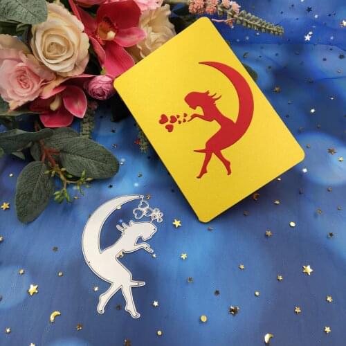 Moon girl metal cutting dies 2019 new DIY scrapbook stamp greeting card gift card decorative arts and crafts embossed mold