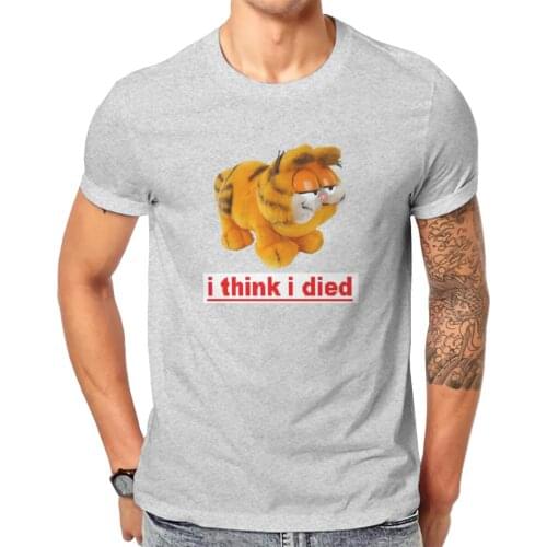 Men garfile Cat thinks hes dead Throw Anime Drôle Jon Cool Graphic Classic Top Quality Top shirt