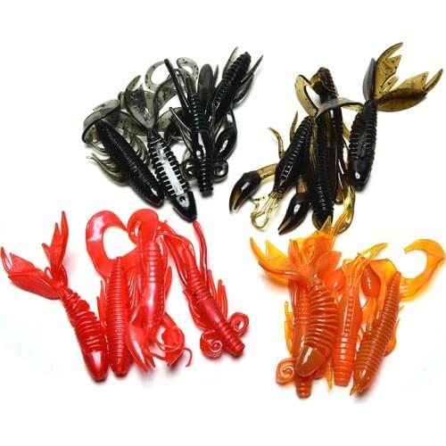 New 4Pcs Lot Lures Soft Bait 4.5cm-6.2cm silicone bait Worms fishing lure with salt smell Fishing Takcle Grub Artificial Lure