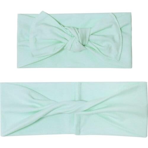 Oaoleer 2PCS/Set Mom Mother & Daughter Kids Baby Girl Bow Headband Hair Band Mother Girls Hair Band Turban Hair Accessories