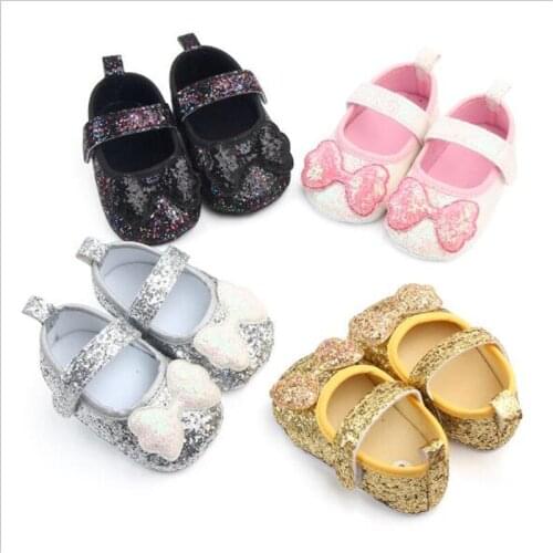 New Spring Autumn Baby Shoes Newborn Girls Crib Shoes Soft Sole Anti-slip Infants First Walkers Girls Princess Shoes