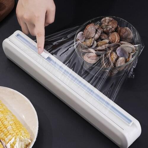 Disposable Food Wrap Cutter Food Cover Fixing Food Wrap Dispenser Cutter Kitchen Plastic Foil Film Wrap Storage Kitchen Tool