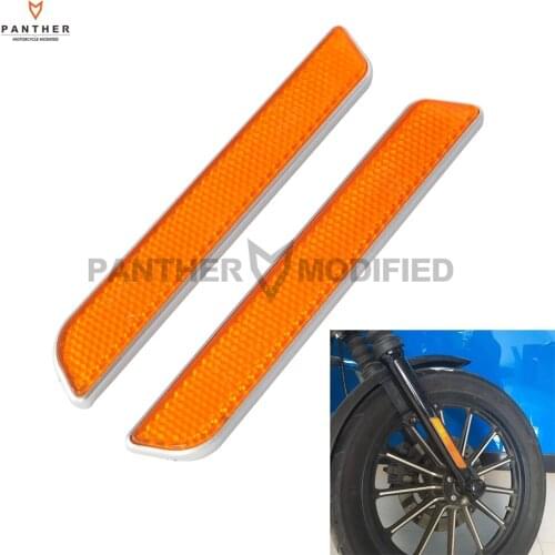 Orange Motorcycle Front Fork Leg Reflectors Shock Case for Harley Dyna Fatboy Softail Lower Leg Slider
