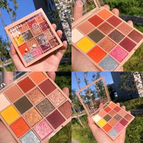 16 Color Shimmer Matte Eyeshadow Palette Glitter Metallic Smoky Pigmented Eye Shadow Pallete Makeup Palette Diamond Cosmetic