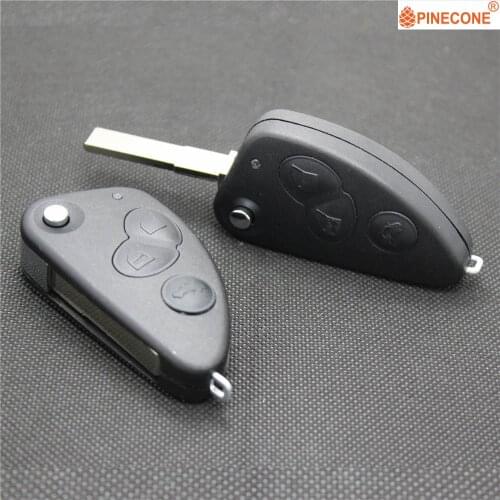 PINECONE for Alfaromeo Alfa Romeo 166 156 147 GT Car Key Fob Case 3 Buttons Uncut SIP22 Blade Replacement Remote Key Shell