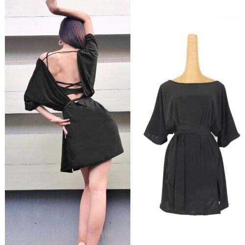 New Latin Dance Dress For Women Adult Sexy Black Practice Clothes Ballroom Dance Professional Training Samba Dancewear DQL3823
