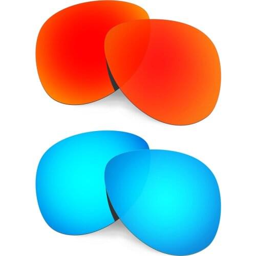 HKUCO For Plaintiff Sunglasses Polarized Replacement Lenses - Red&Blue 2 Pairs