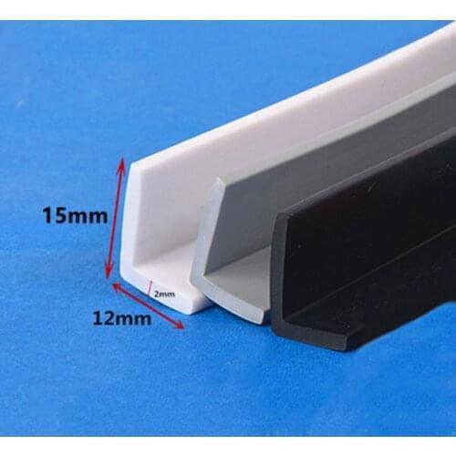 Custom Rubber Angle Corner Protecor Edge Encloser Shield Collision Avoidance Gasket L Strip 12x15mm Black Odd