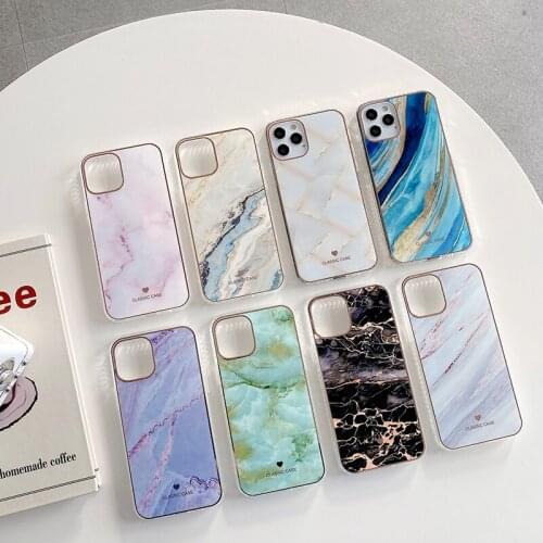 Luxury Marble Full Protective Phone Case For iPhone 11 12 Pro Max X XR XS Max 8 7 Plus Hard Back Cover