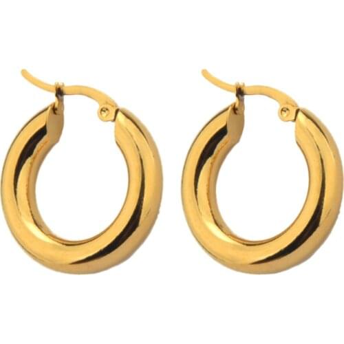 BTEN New 2 color classic 316L stainless steel popular earrings solid weight smooth 20-30mm earrings fine polished smooth